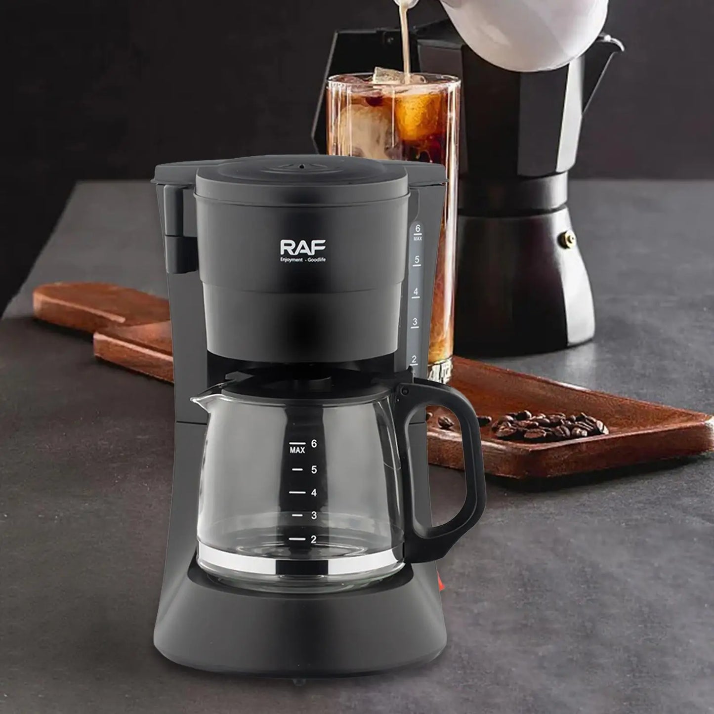 Drip Coffee Maker Home Use Coffee Brewer EU Adapter for Kitchen Latte Office