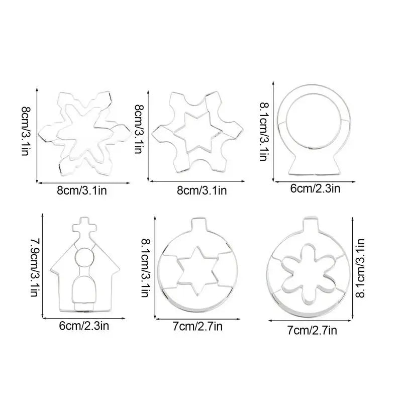 Christmas Embossing Cookie Cutters Stainless Steel Snowflake Shape Cookie Cutters Shapes Kit Safe Kitchen Baking Gadgets Cookie