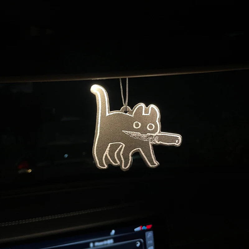 Black Cat with a knife Halloween night decoration car incense car perfume perfume lasting fragrance pendant air out of the mouth