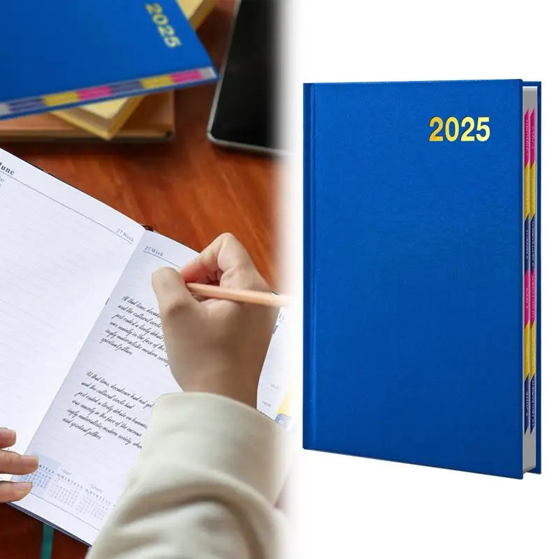 Calendar 2025 A5 Hardcover Executive Planner Calendar Book Daily Notebook Water Resistant Cover Journal Thick Paper A5 For Work