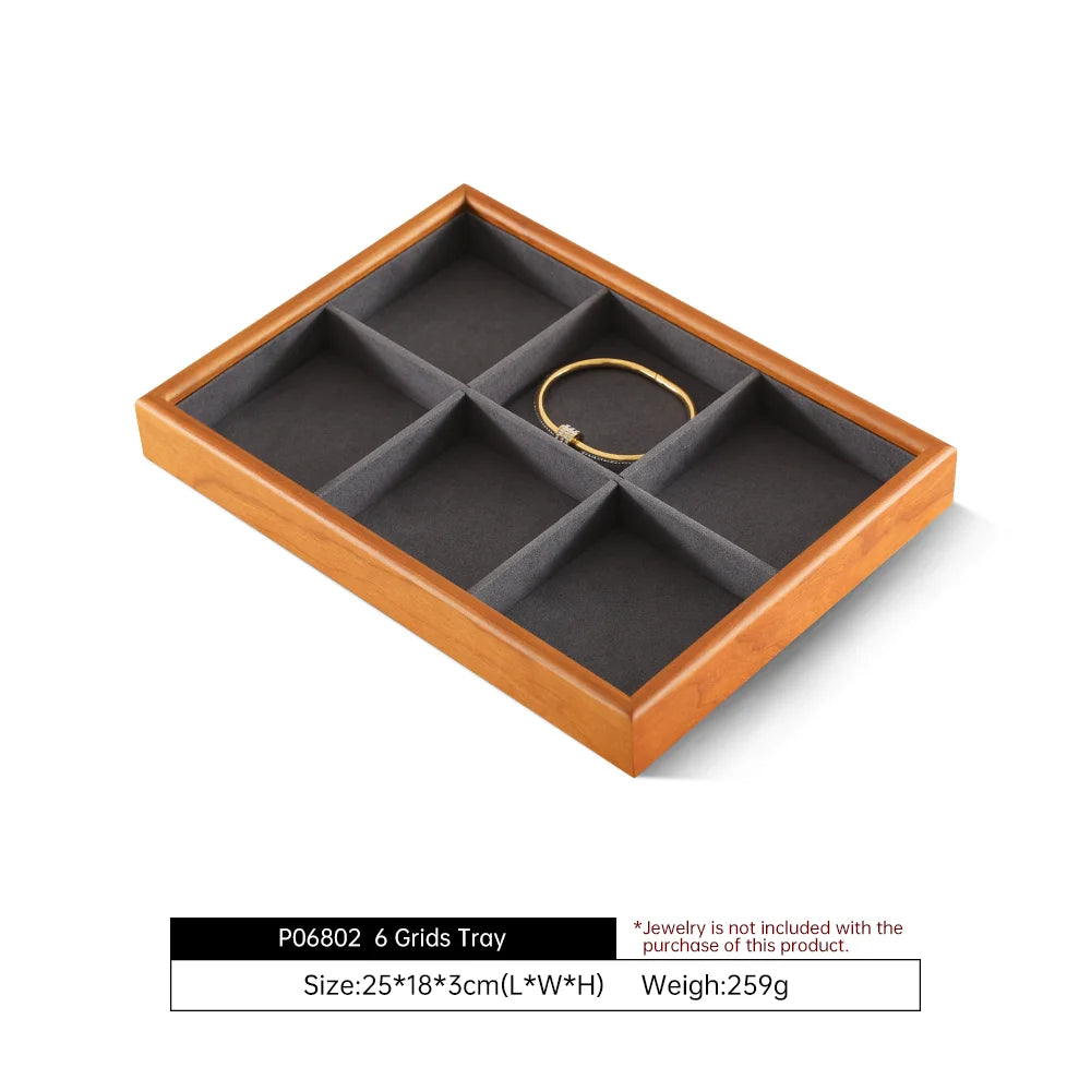 YinBeiNi Ring Bracelet Necklace Display Tray Wooden Jewelry Storage Organizer Pendant Chain Accerssories Display Pallet P068