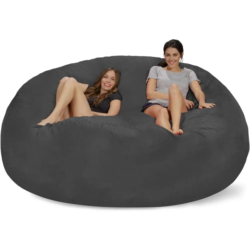 Bean Bag Chair, 8 Ft, Memory Foam, Beans Bags Furniture,Adult Ultra Soybean Bags Chair with Soft Microfiber Cover, Bean Bag Sofa