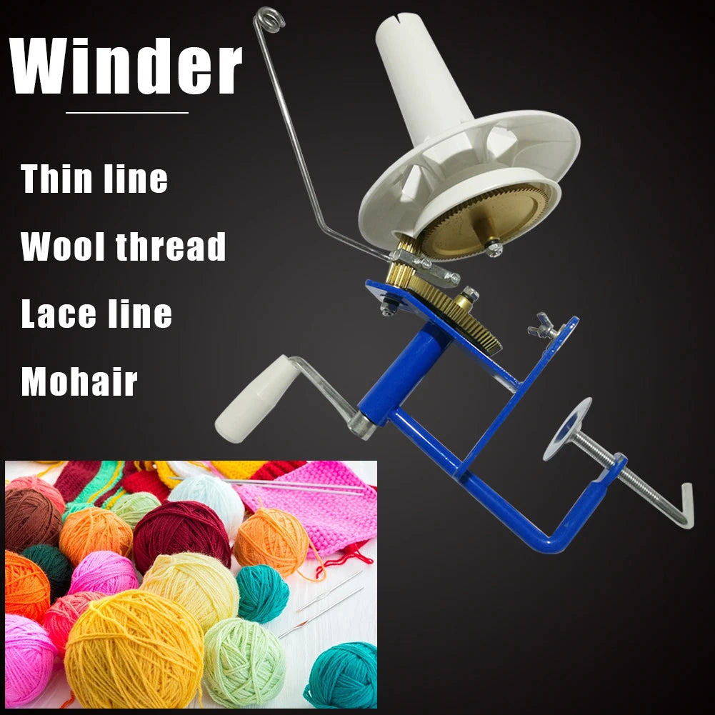 Large Metal Needlecraft Yarn Ball Winder Hand Operated Manual Wool Winder Holder String Ball Winder for Crocheting and Knitting