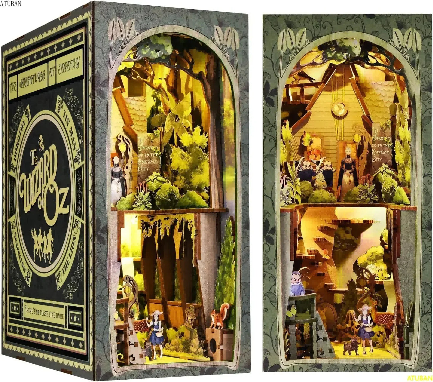 DIY Book Nook Kit, 3D Wooden Puzzle, Decorative Bookend, Model Building Set for Adults and Teens, Gift for Book Lovers