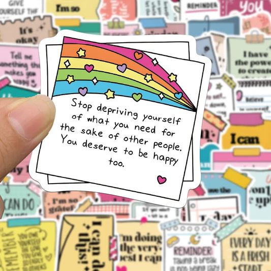 10/50pcs Cute Motivational Words Test Stickers Inspirational Decals for School Teacher Student Stationery Notebook Diary Sticker