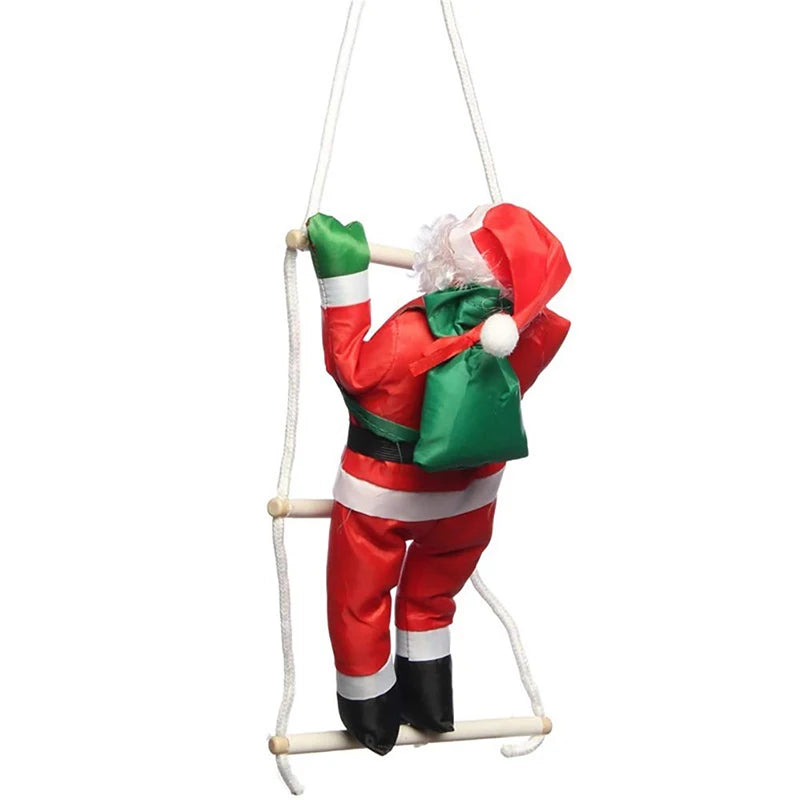 Santa Claus Climbing Ladder Ornaments Xmas Tree Santa Claus Climbing Ladder Rope Hanging Pendant Merry Christmas Decoration