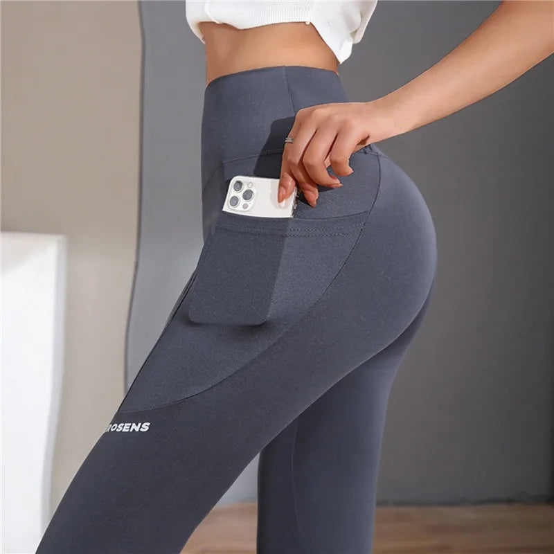 Seamless Leggings With Pocket Women Soft Workout Tights Fitness Outfits Yoga Pants High Waist Gym Wear Spandex Leggings