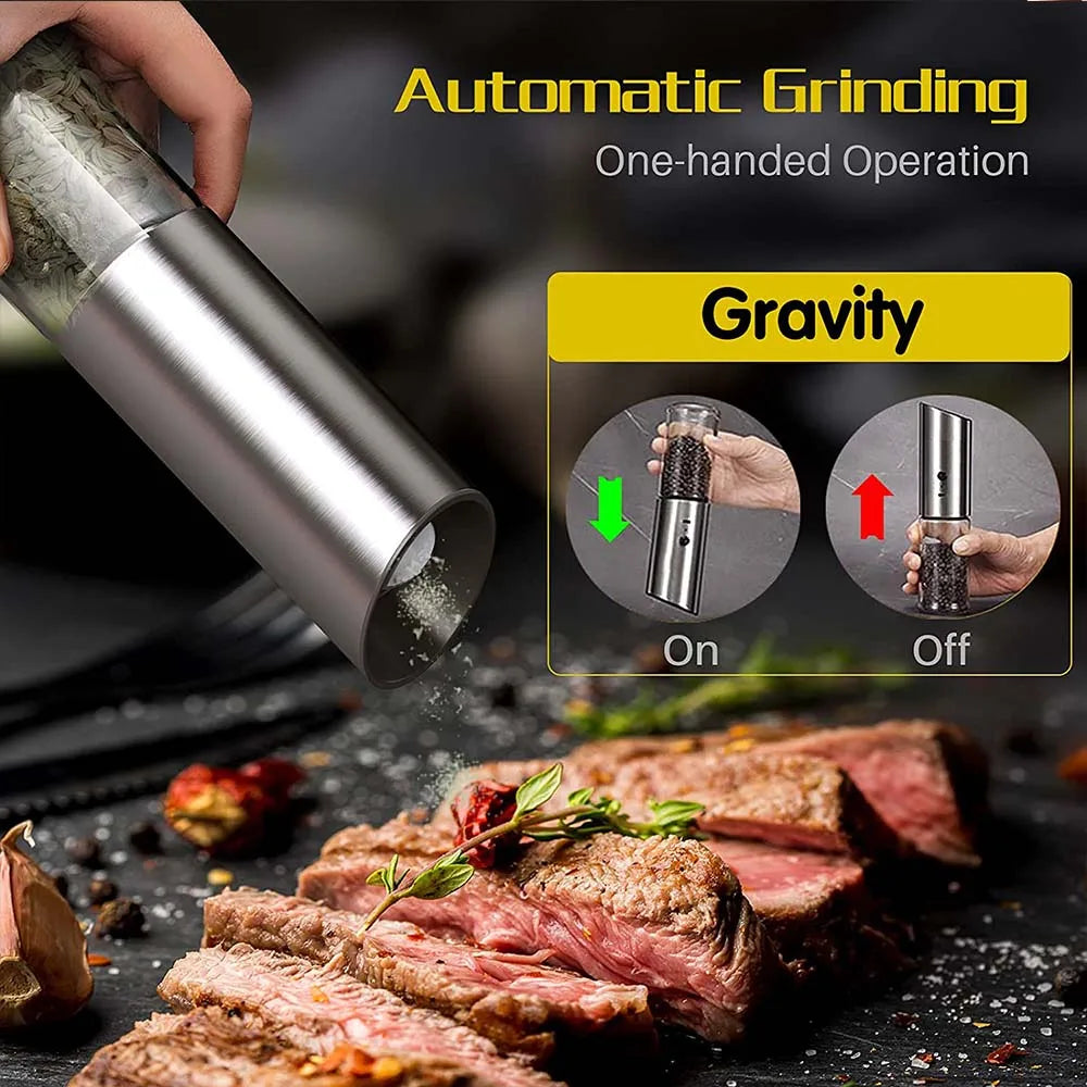 Portable Electric Pepper Grinder, USB Rechargeable Home Blenders, Professional Adjustable Coffee Beans Grinding for Kitchen