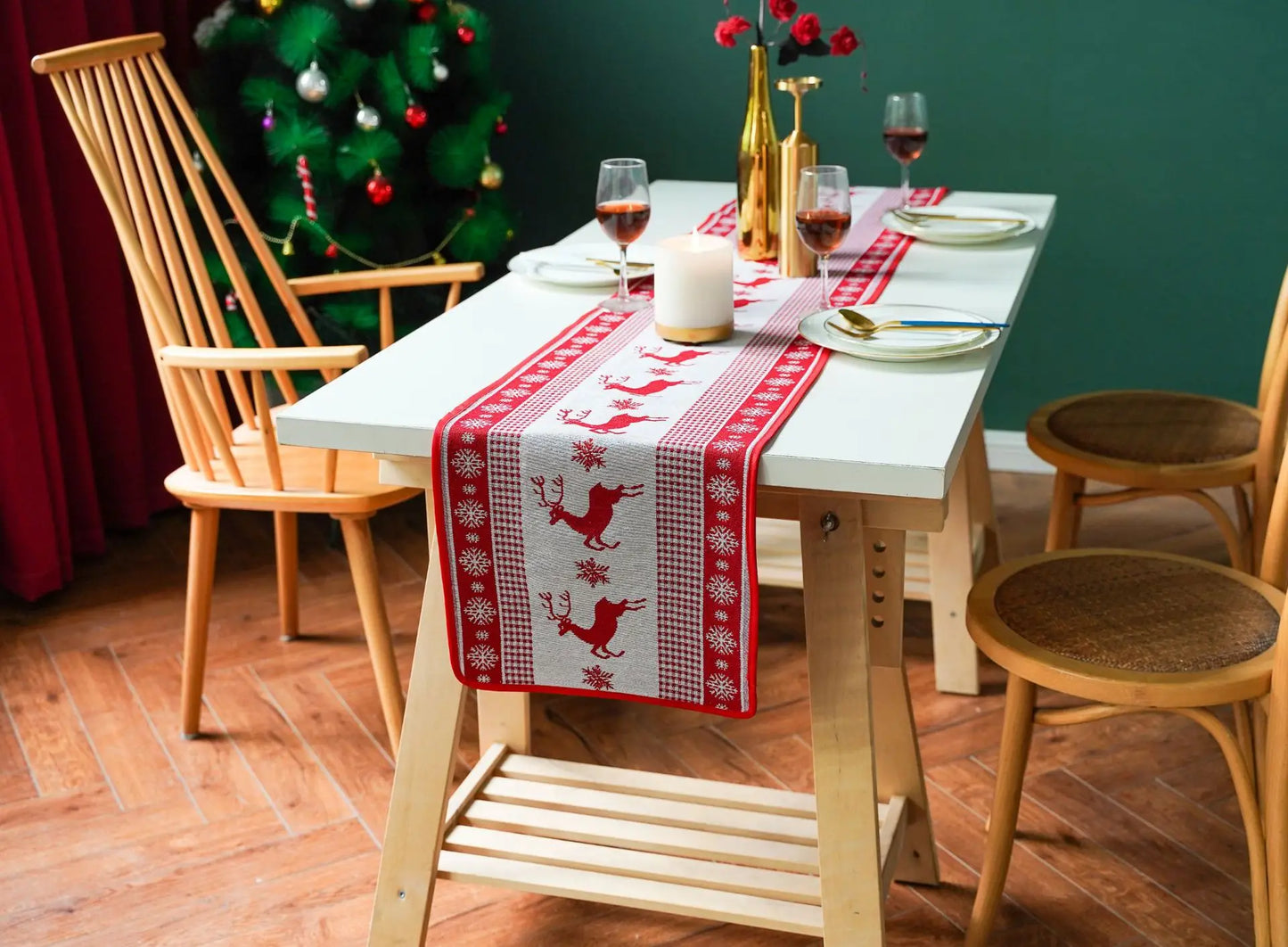 Merry Christmas Linen Table Runner, Xmas Flag Cover, Home Decorations, New Year Gifts, Snowman Tablecloth