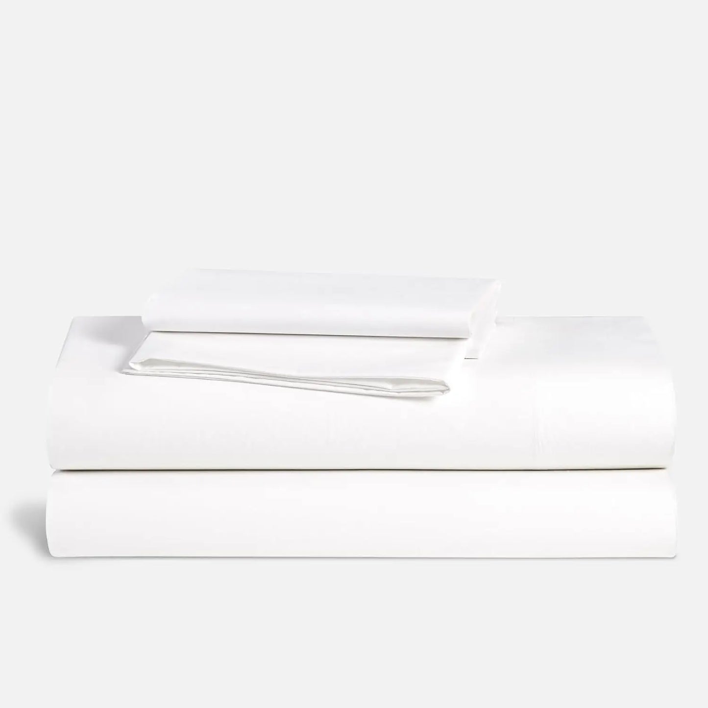 Luxury Percale 4 Piece Sheet Set - 100% Cotton,  Size in White - 1 Fitted Sheet, 1 Flat Sheet, 2 Pillowcases