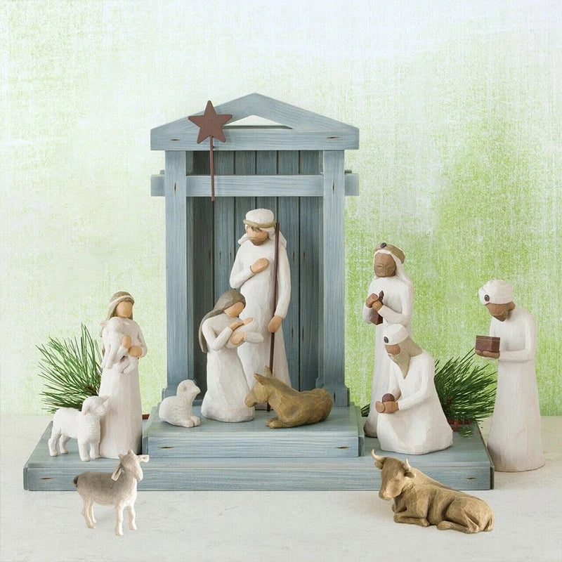 1Set Holy Family Statue Christmas Jesus Mary Joseph Figure Catholic Figurine Resin Craft Nativity Scene Set Christmas Decoration