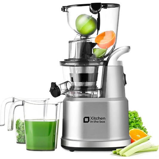 Cold Press Juicer Machines,Slow Masticating Juicer Machine, With 3.26" Wide Feed Chute for Whole Fruits and Vegetables