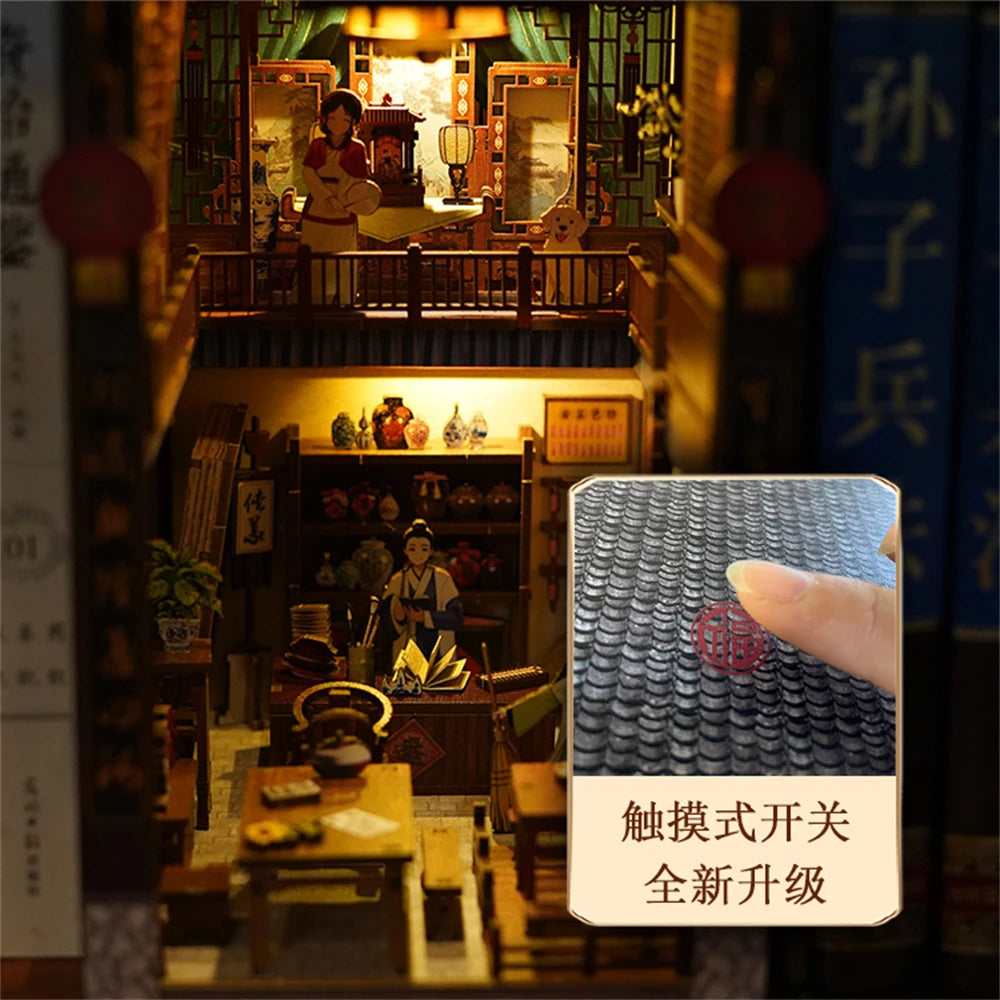 ASLOWSNAIL Doll House book nook casa High Quality Wooden Puzzle 3D DIY Model Kit Production Toys Chinese Style gift Adult stress