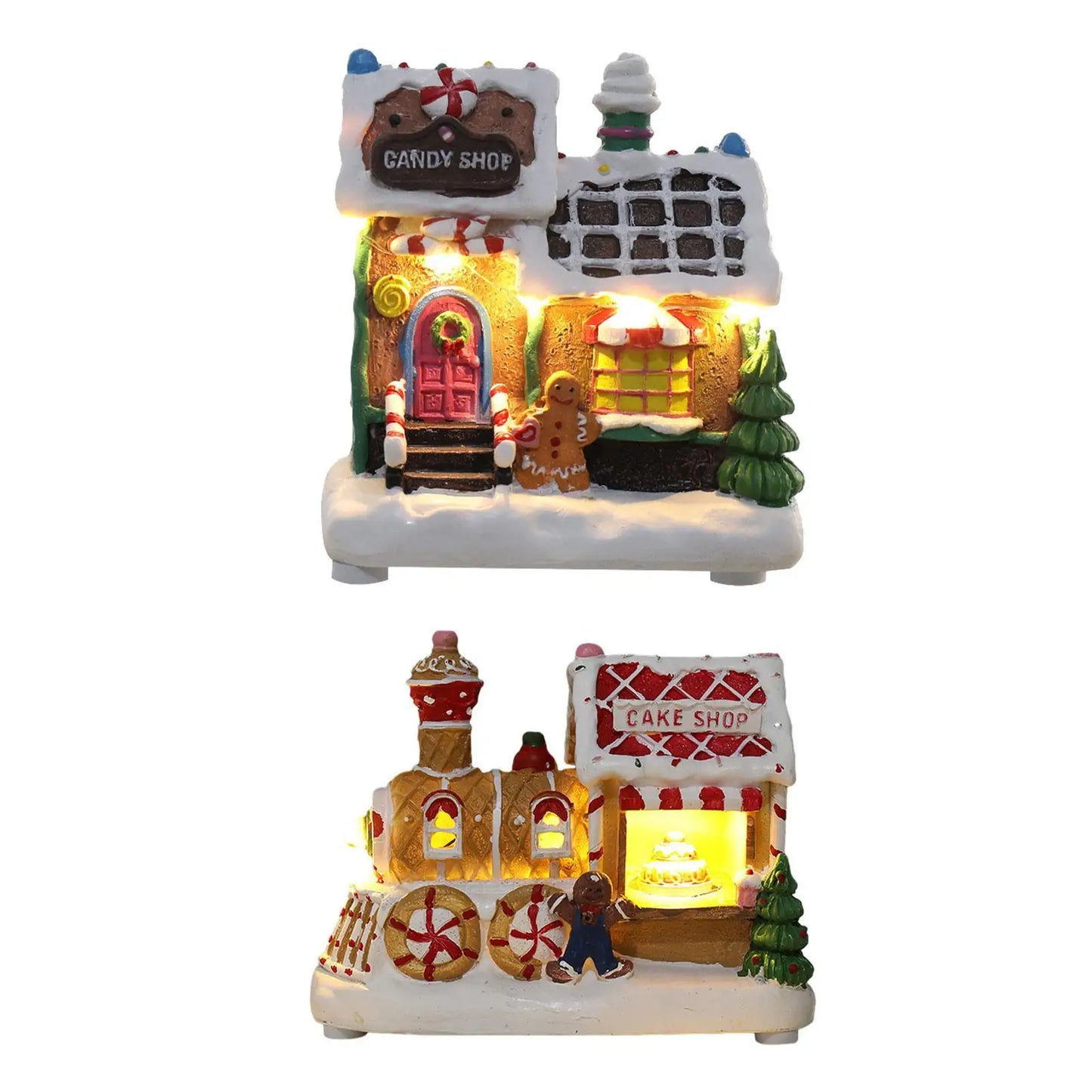 Lighted up Christmas Village House Xmas Decoration Christmas Scene House