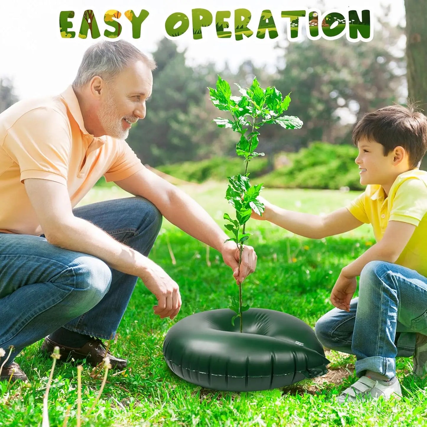 50 Pack 15 Gallon Tree Watering Ring Bag Slow Release Reusable Tree Water Bag Bulk Heavy Duty Automatic Drip Tree Irrigation