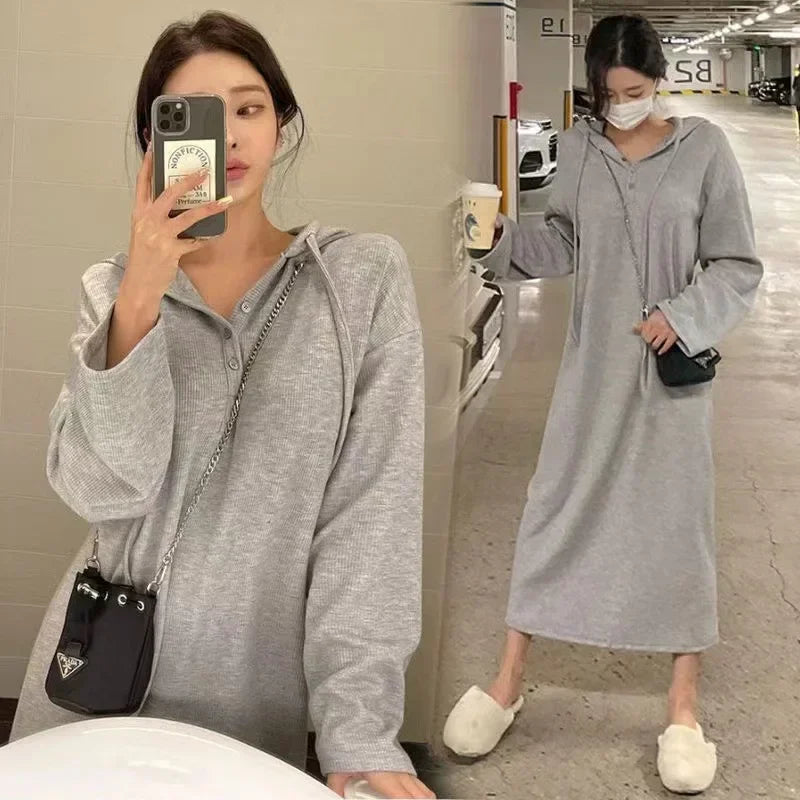 Autumn Winter Dense Knitted Maternity Sweaters Dress Elegant V Neck A Line Slim Clothes for Pregnant Women Pregnancy Ins