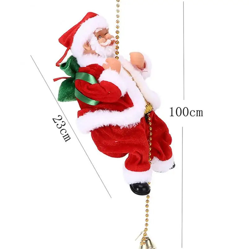 Santa Claus Climbing On Rope Ladder 2024 New Year Xmas Decor Gifts Christmas Home Pendant Xmas Trees Pendant Hanging Ornament