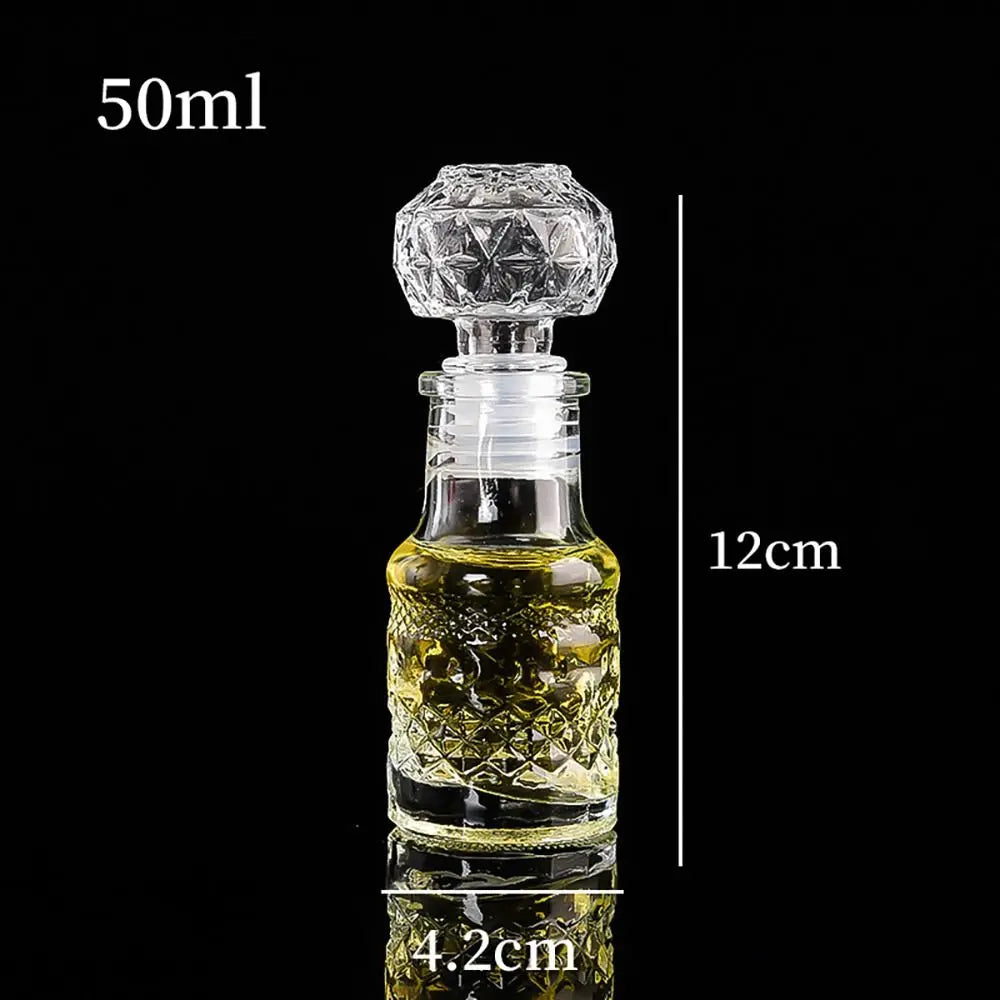 Mini Spirit Alcohol Liquor Bottle 50ml Transparent Glass Whiskey Decanter Handmade Diy Gift Bottles Perfume Glass Container