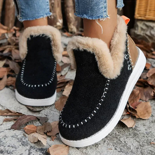 Women 2024 New Winter Boots Zapatos Mujer Slip on Ankle Boots  Women's Boots Warm Fur Winter ShoesSnow Winter Footwear Female