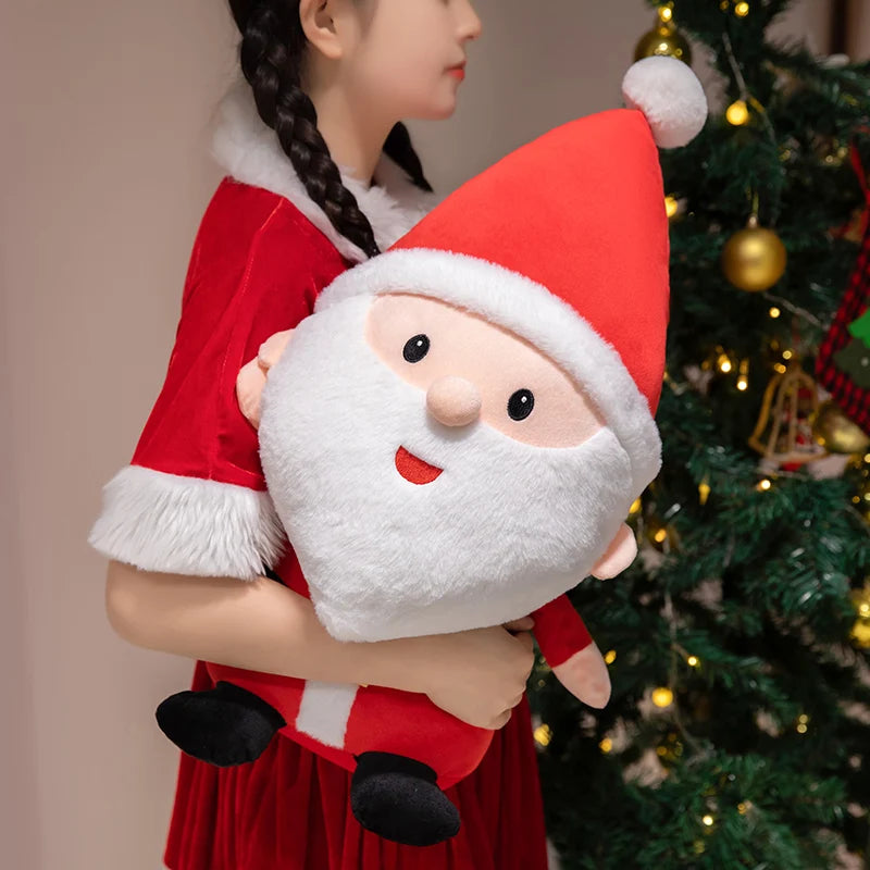 Kawaii Cartoon Christmas Series Plush Doll Pillow Gingerbread Man Christmas Tree Santa Claus Plush Toy Home Holiday Decoration