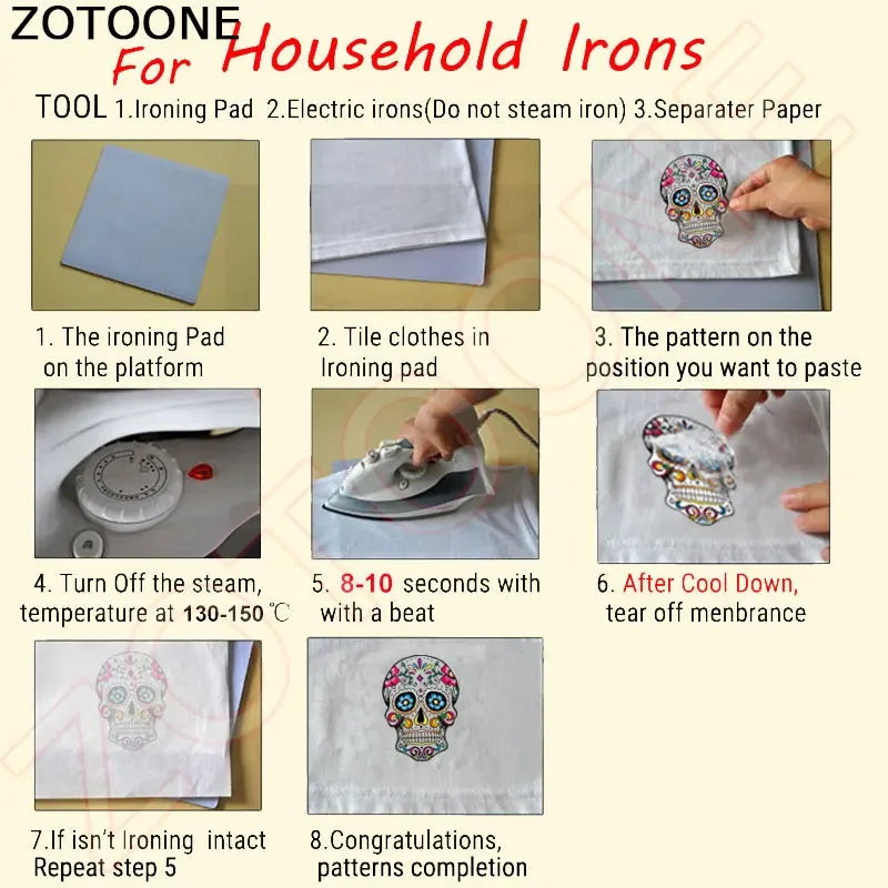 ZOTOONE cartoon animalsPatches for Clothing T-shirt Dresses Bags DIY Decoration A-level Washable Stickers Heat Press Appliqued D