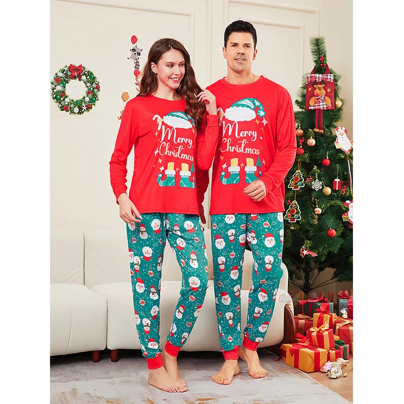 2025 Christmas Matching Family Pajamas Outfits Adult Kids Father Mother Clothes Xmas Sleepwear Baby Boy Girl Pyjamas Family Look