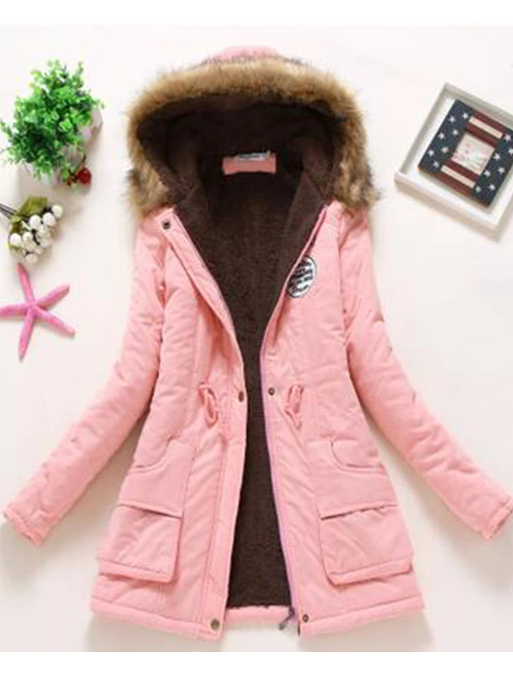 new winter military coats women cotton wadded hooded jacket medium-long casual parka thickness  XXXL quilt snow outwear