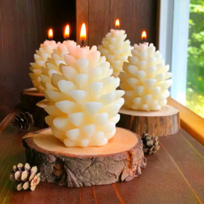 Pine Cones Candle Silicone Mold DIY Pine Ball Aromatic Candle Making Resin Soap Mold Christmas Gifts Craft Supplies Home Decor