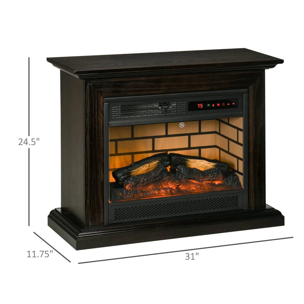 31"Electric Fireplace, electric heater, Fire Place Heater adjustable temperature, overheat protection, Space Saving