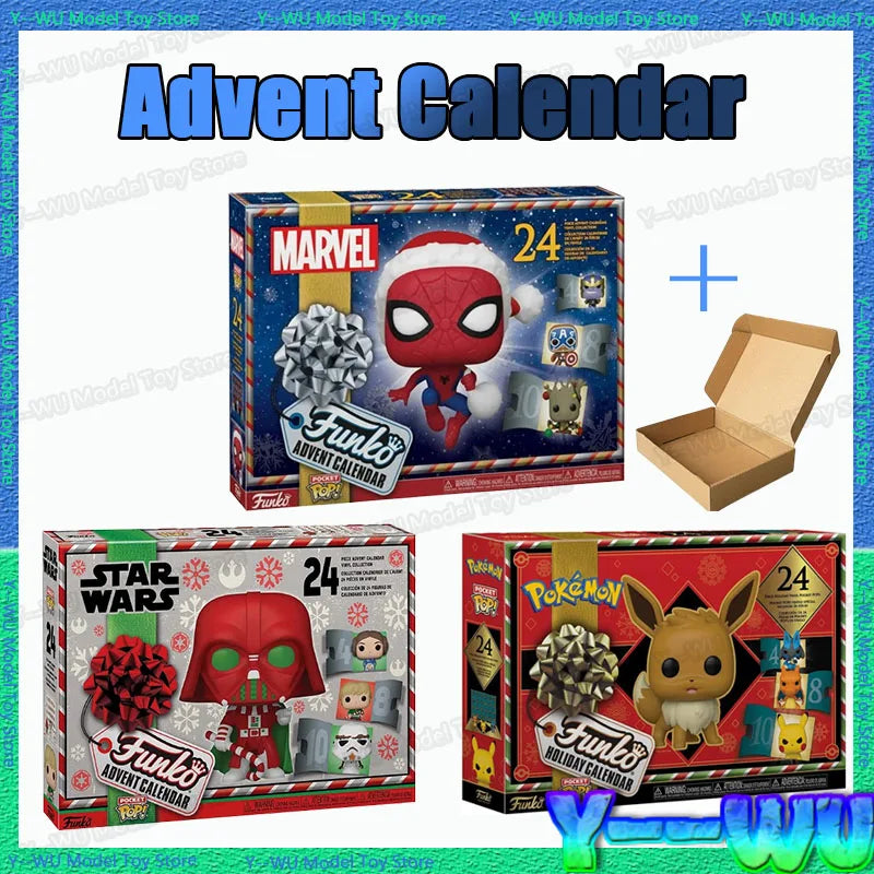 PokéMon Marvels Advent Calendar Surprise Blind Box Spider Man Action Figure Star Wars Calendar Box For Children Christmas Gifts