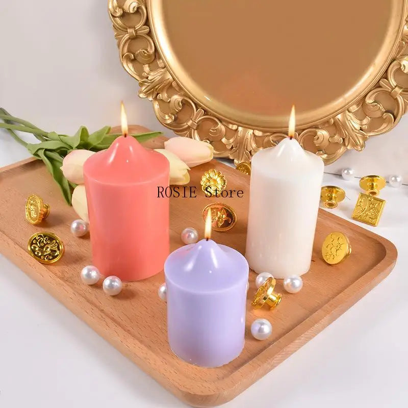 Cylinder Silicone Candle Mold DIY Stripe Candles Dinner Ornament Making Plaster Epoxy Resin Molds Home Decor Handmade Gifts