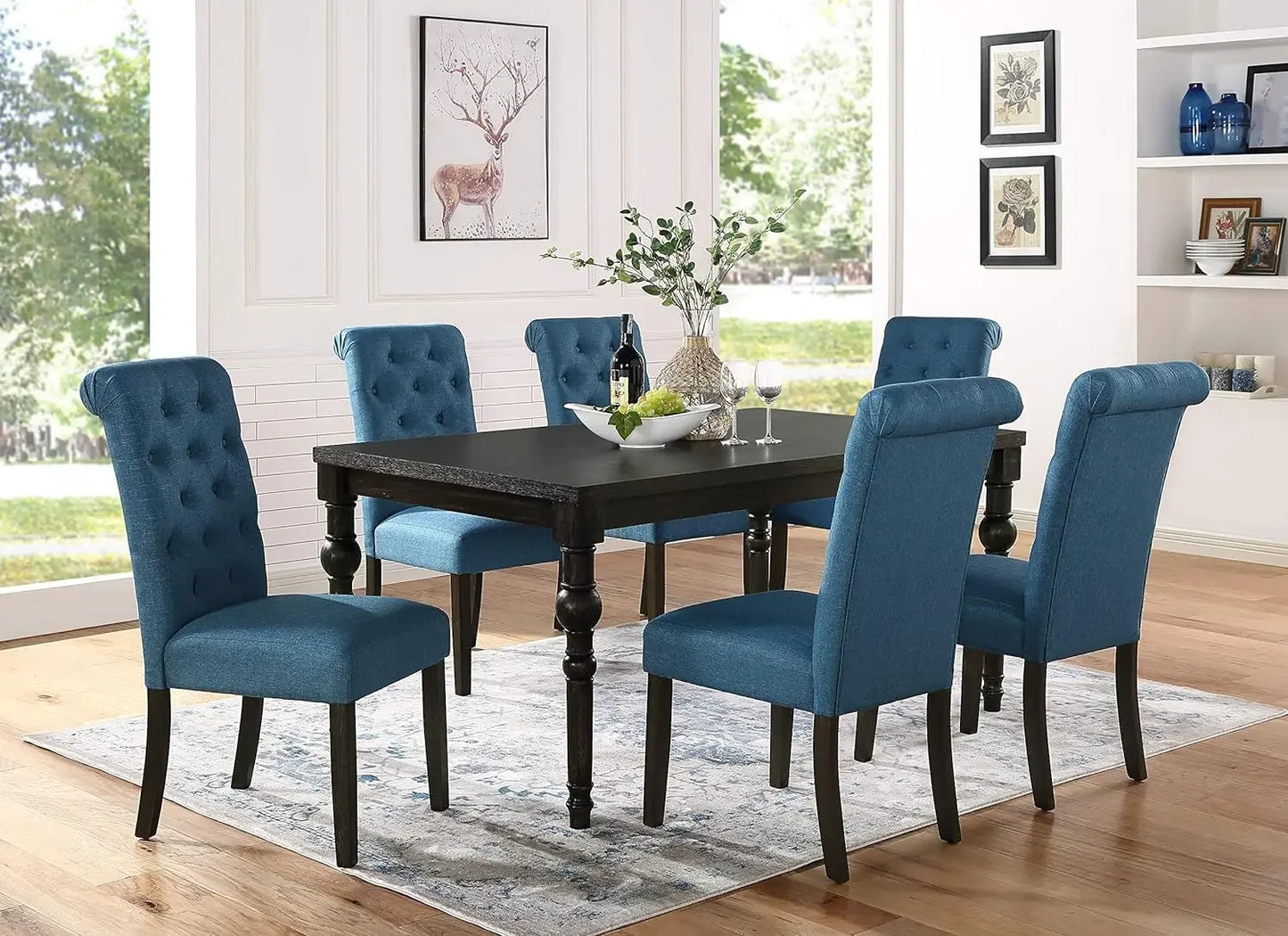 Urban Style Counter Height Dining Set:Table and 6 Chairs,Grey Living room dining table Suitable for breakfast in the living room