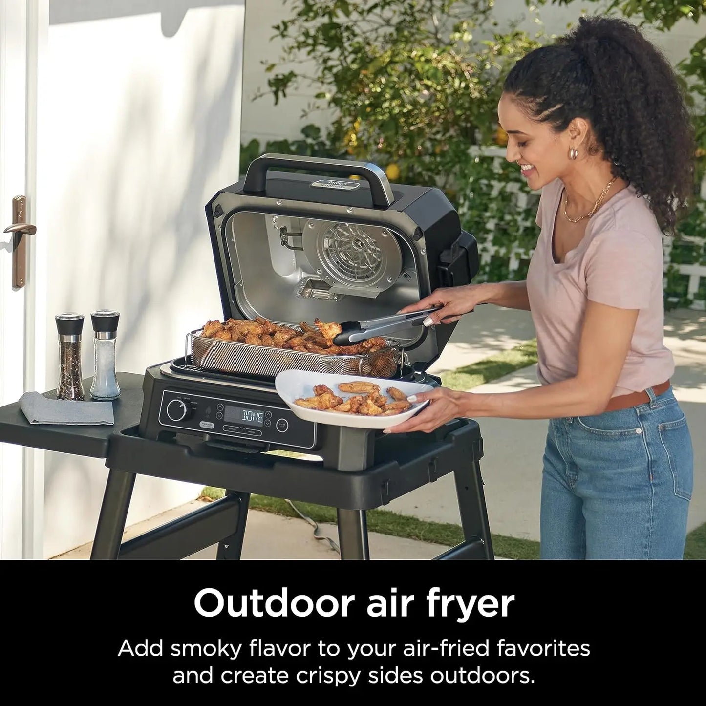 XL Outdoor Grill & Smoker with Built-In Thermometer, 4-in-1 Master Grill, BBQ Smoker, Outdoor Air Fryer, Bake, Portable