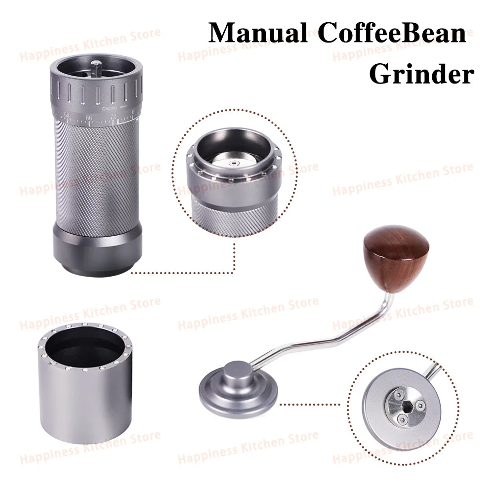 Manual Espresso Grinder Ghost Burr Hand Grinder 48MM Burr Grinder Stainless Steel Coffee Mill