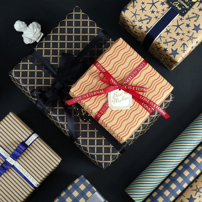 【 Wrapping Paper 】 Christmas Gift 【 Special Offer 】 Simple Vintage Kraft High-Appearance Birthday