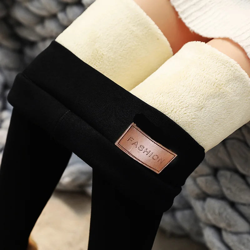 Super Thick Cotton Berber Fleece Lined Thermal Woman Pants Winter Clothing High Waist Stretchy Seamless Fashion Warm Leggings