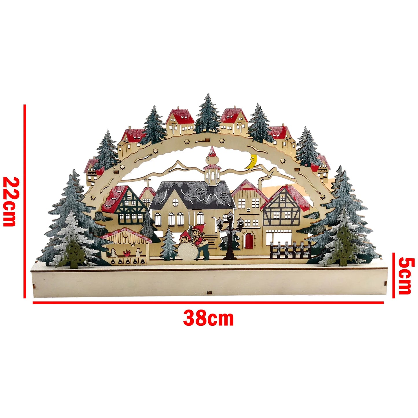 Christmas Village Houses with LED Light and Music  Traditional Wooden House Figurines  Perfect Home Decoration 2