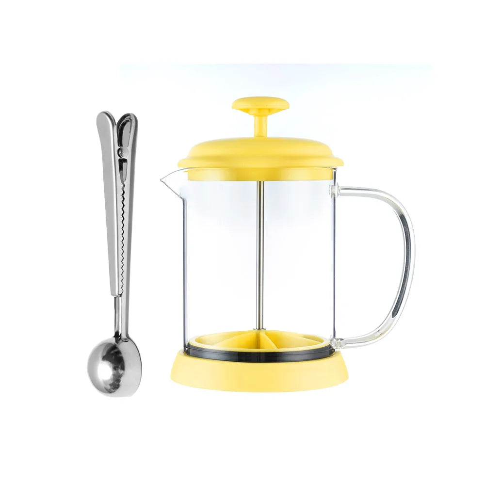 1000ML/ 600ML French Press Coffee Maker High Borosilicate Glass House Coffee Brewer Milk Foam Frother Barista Tea Maker