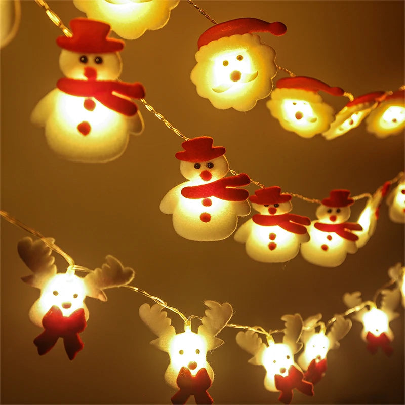 Christmas Snowman LED Garland String Light Merry Christmas Decorations  For Home Cristmas Tree Ornament Xmas Navidad Gifts 2025