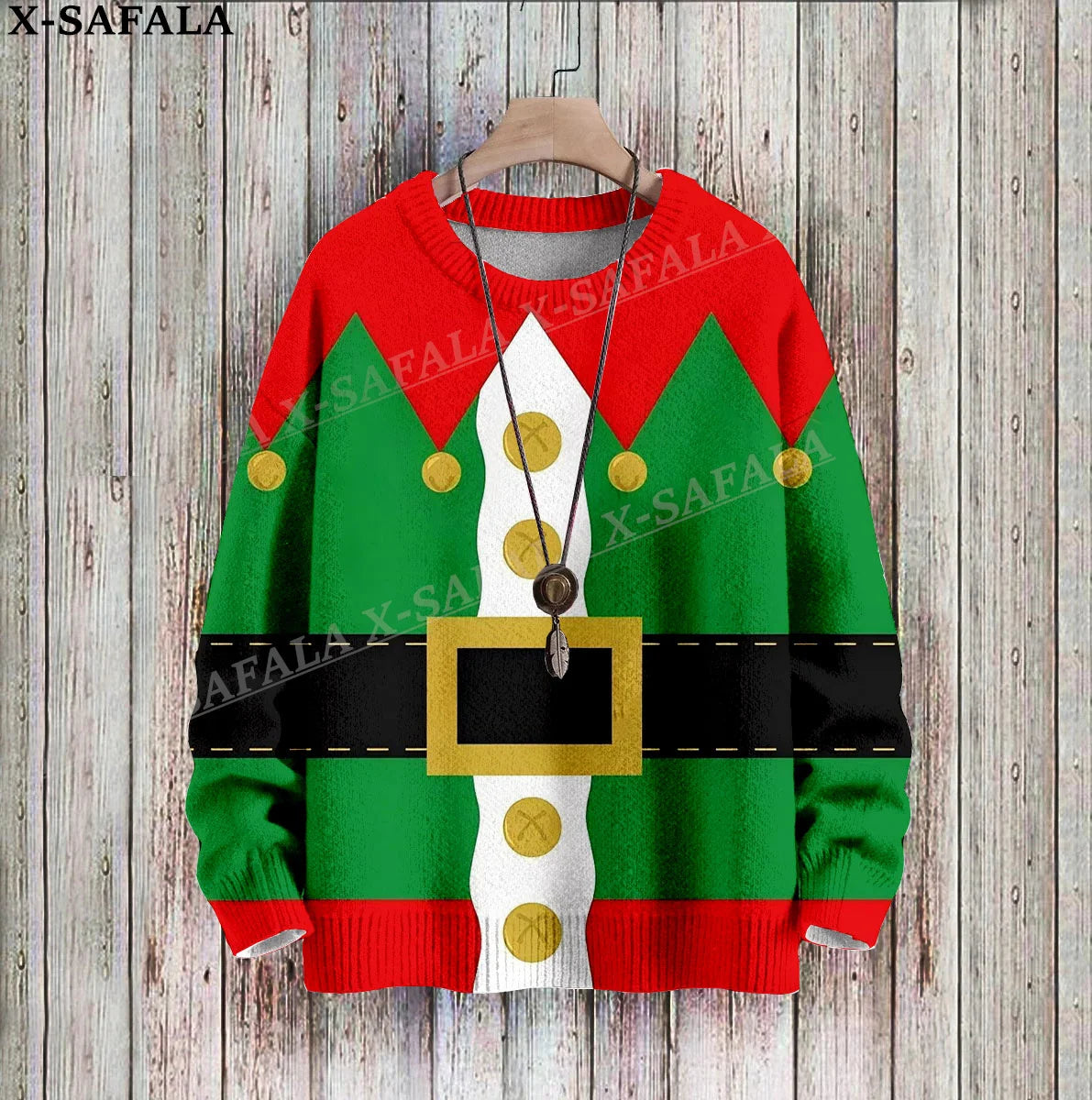 Santa Claus Funny Christmas Gift Cosplay Ugly Christmas Knit Sweaters Christmas Gift Jumpers Tops Couple Party Unisex Casual-4