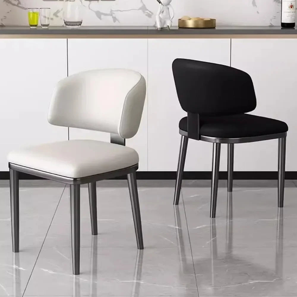 Dining chair，Upholstered Dining Chairs Modern Kitchen Dining Room Chairs with Curved Back,Upholstered Armless Side Chair