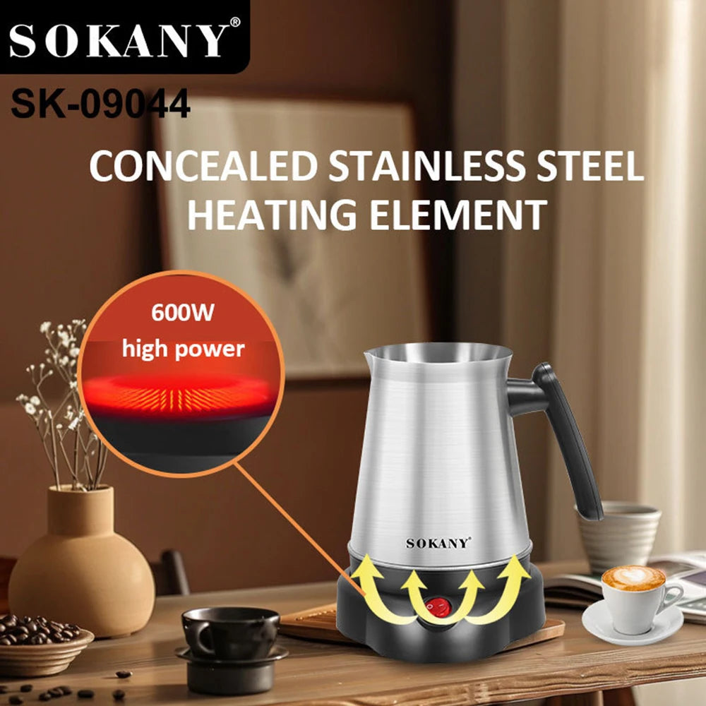 Turkish Greek Coffee Moka Tea Pot Maker Machine 800ML Portable Electric Kettle 6 Cups Stainless Steel Boiling Water 220V EU 전기포트