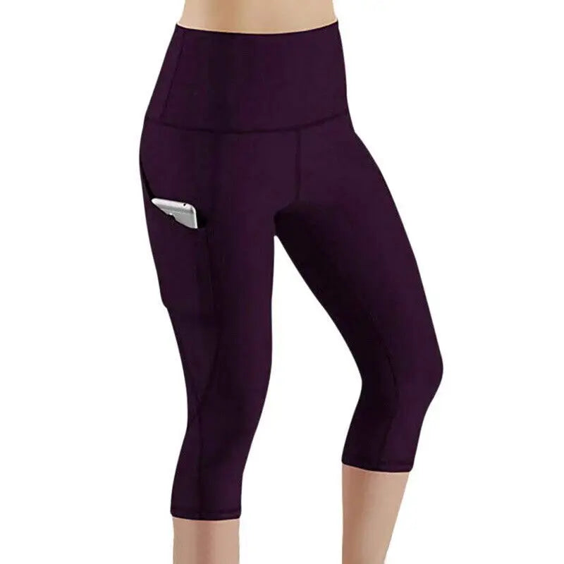 New High Waist Legging Pockets Fitness Bottoms Running Sweatpants for Women Quick-Dry Sport Trousers Workout Yoga Pants 2024