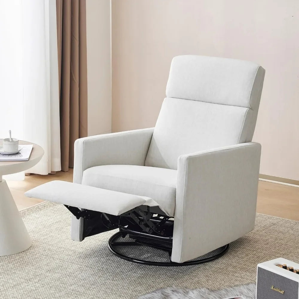 Swivel Rocking Recliner Chair for Adults, Rocker Nursery Glider Chair for Living Room,   Fabric Sofa Chair ，Living Room Chairs