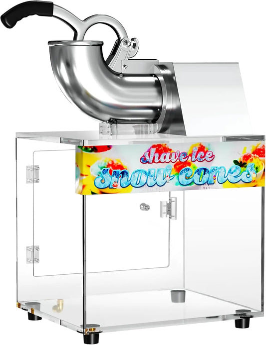 Cone Machine, 500LB/H Commercial Shaved Ice Machine for Snow Cones, 300W Electric Fluffy Snow Cone Maker for Party