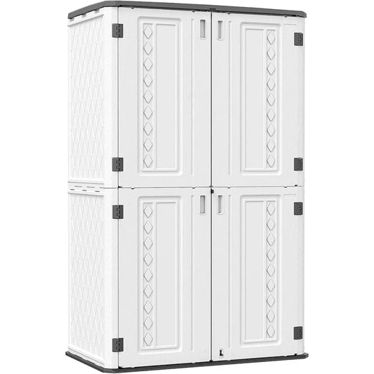 Outdoor Storage Shed, 4×2.5×6.6 FT,  Waterproof Metal Perfect Storages Cabinet, Outdoor Storage Room