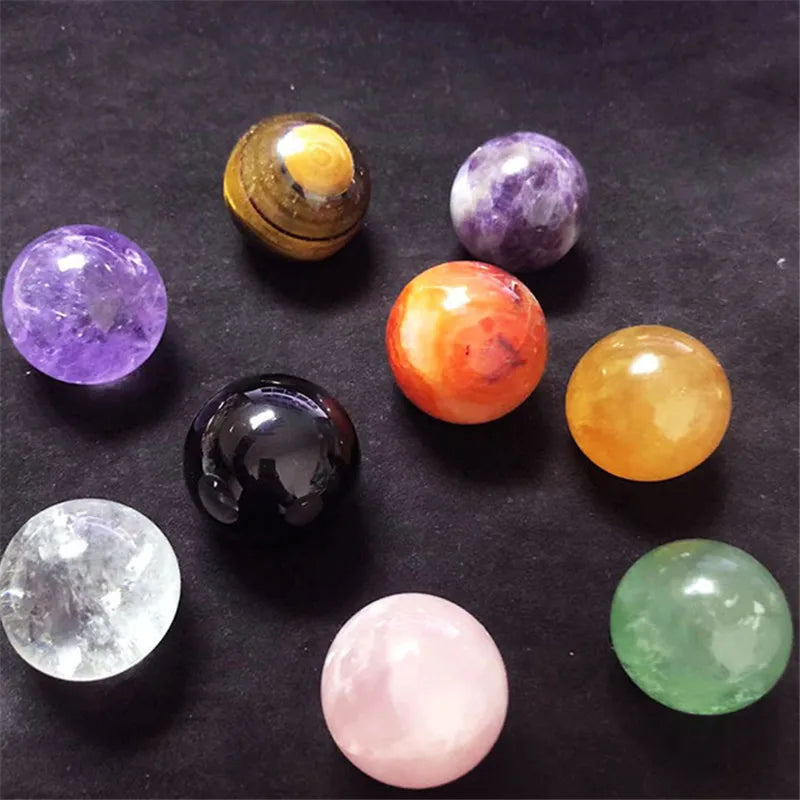 30-40MM Natural Crystal Ball Rose Quartz Polished Reiki Healing Amethyst Stone Sphere Desk Home Decor Crystal Ball Souvenirs 1pc