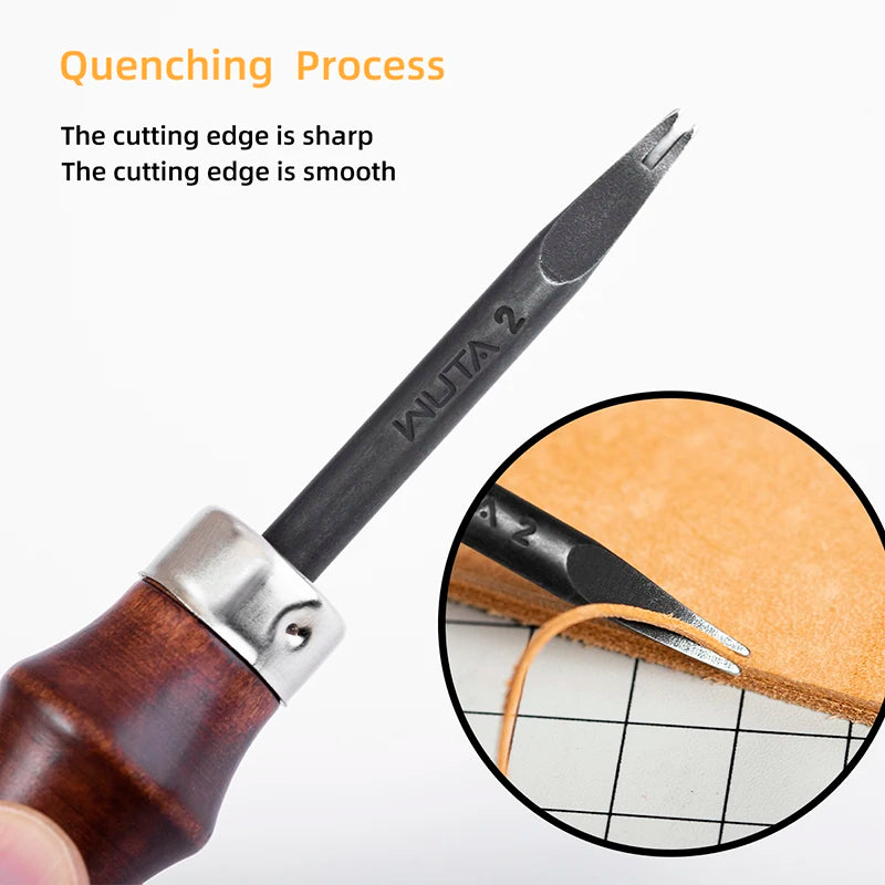 WUTA Sharp Leather Edge Beveler Edge Skiving Polishing Leather Tools DIY Belt Maker High Carbon Steel Leather Craft Beveller