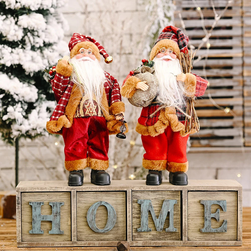 2024 Xmas Decor for Home Navidad Party Ornaments Christmas Ornaments Santa Claus Doll with Gift Bags