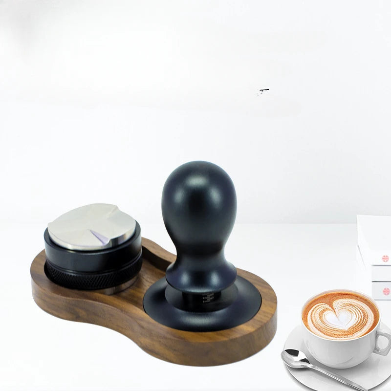 Wooden Espresso Coffee Tamper Station for 51mm/53mm/58mm Fluted Tampering Holder Corner Brastia Coffeeware Tamping Accessories